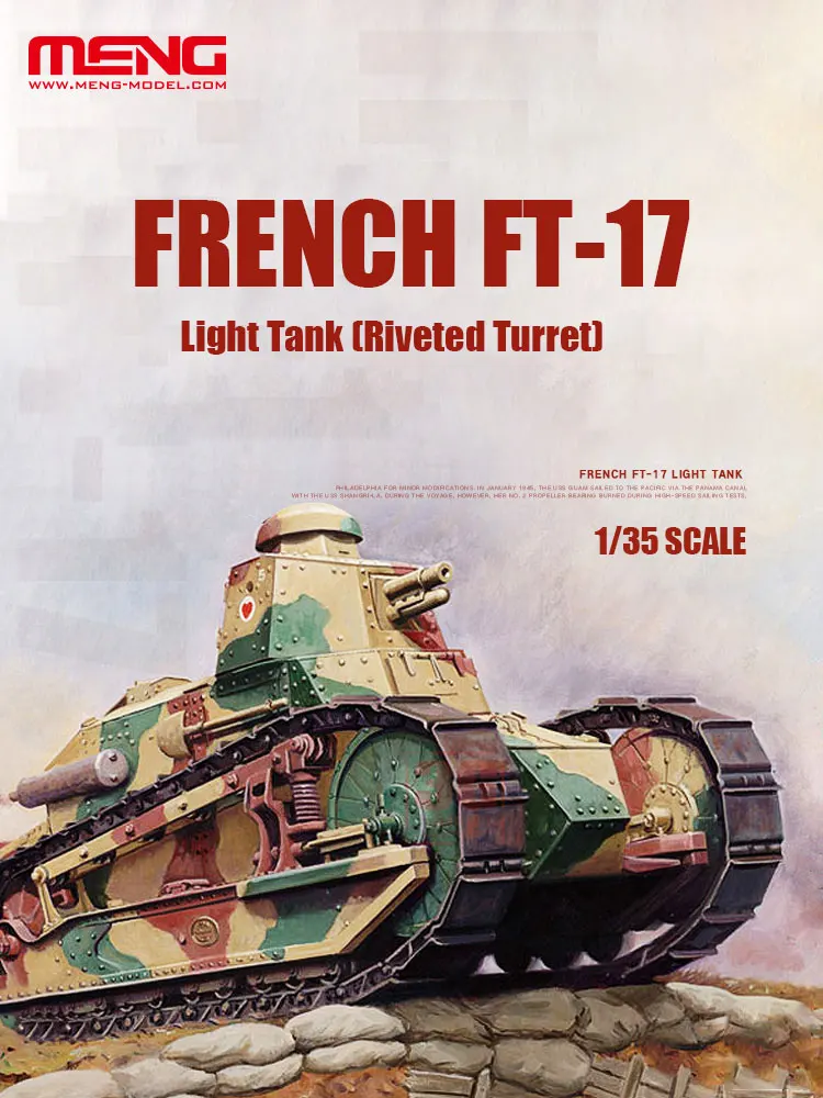 Model Kit Hobby - MENG Assembled Model Kit TS-011French FT-17