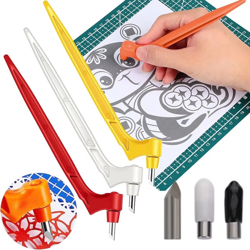 Hobby Knife Blade - 1/2/4/6set 360˚ Rotating Paper Art Cutting