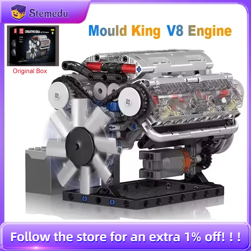 Model Kit Engine V8 - Mould King V8 Engine Building Blocks