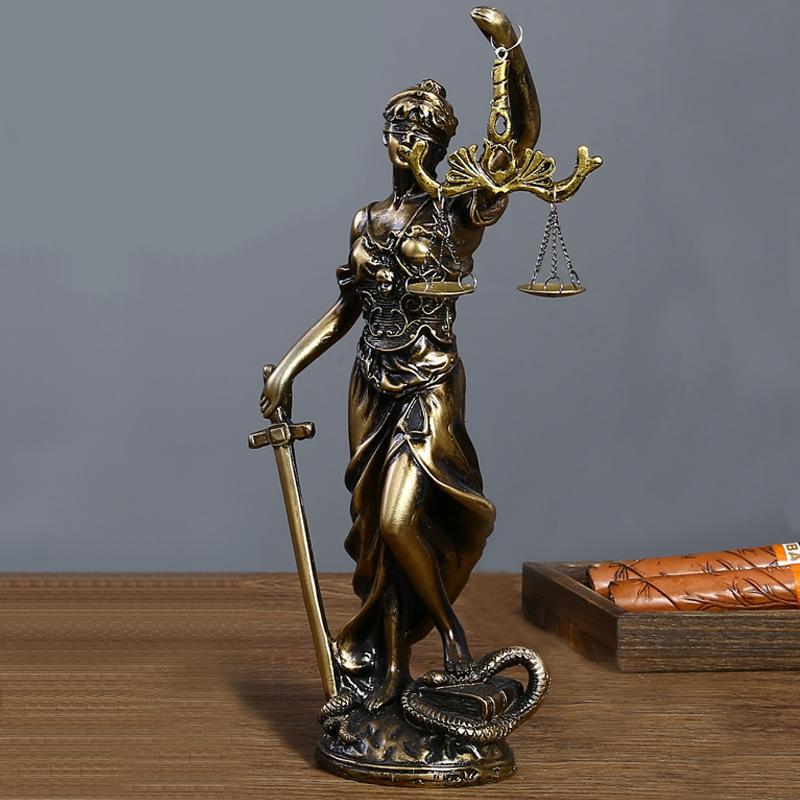 Model Kit Judge - Antique Brass Lady Justice Statue Legal-Themed