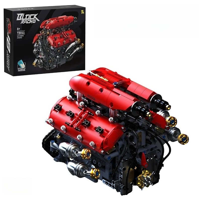 Model Kit Engine V8 - T5011 1370pcs Simulation V8 Turbo Engine