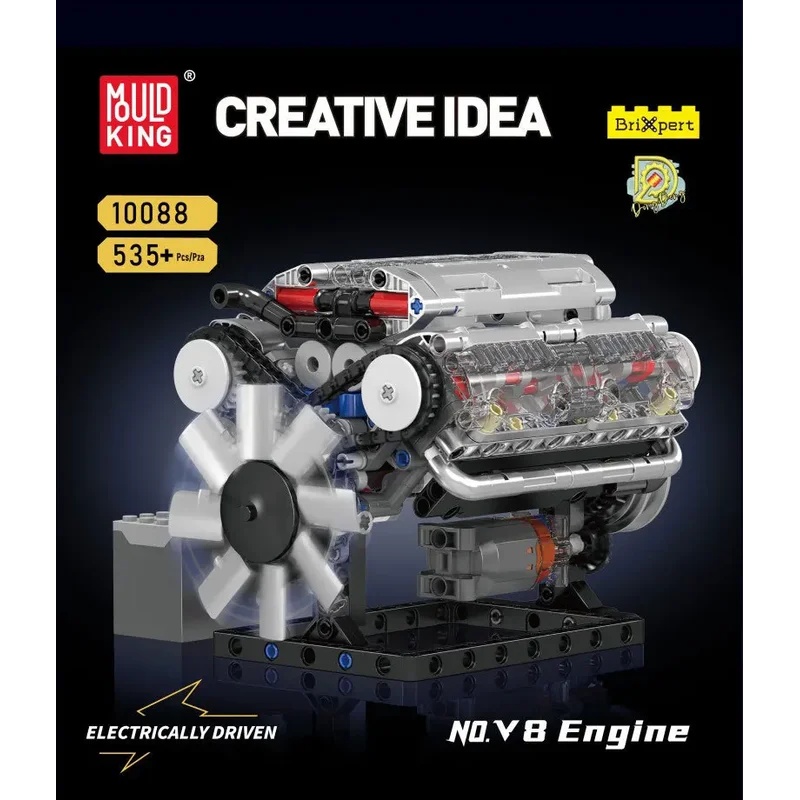 Model Kit Engine V8 - MOULD KING 535PCS V8 Engine Building