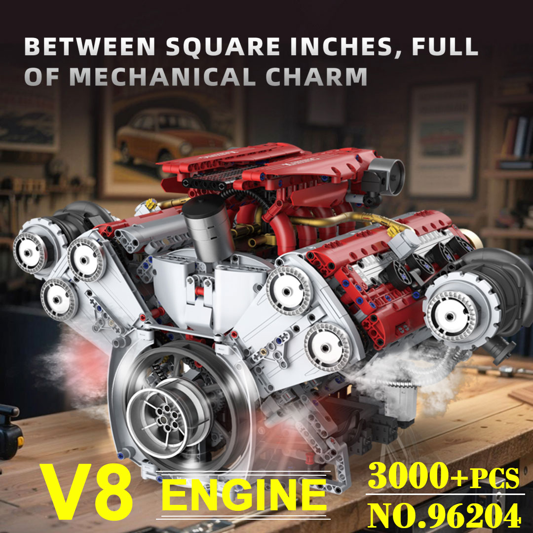 Motorized V8 Engine 3201Pcs Bu - Model Kit Engine V8 review and price