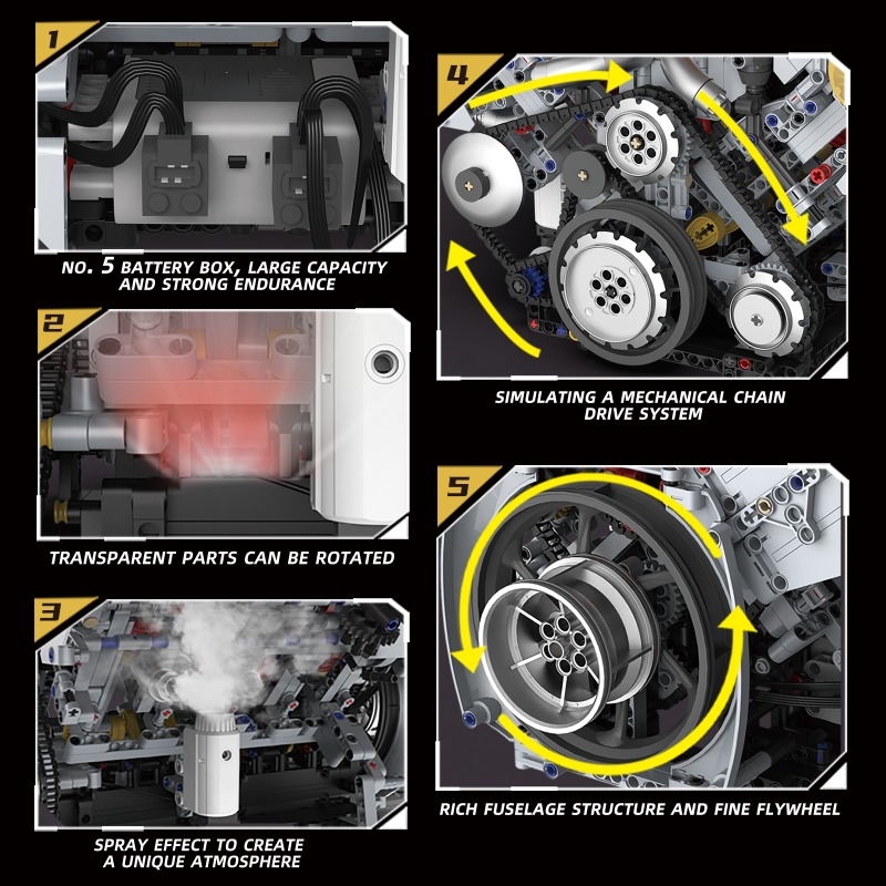 Motorized V8 Engine 3201Pcs Bu - Model Kit Engine V8 review and price