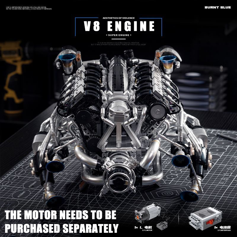 MOC Supercar V8 Engine Buildin - Model Kit Engine V8 review and price