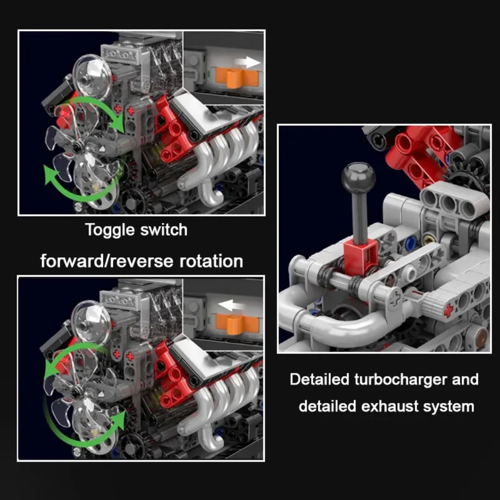 Mould King 10225 V8 Engine Mod - Model Kit Engine V8 review and price