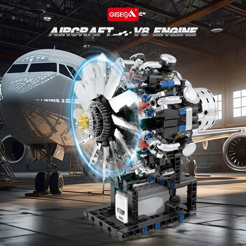 G8910 Aviation V8 Engine 558pc - Model Kit Engine V8 review and price