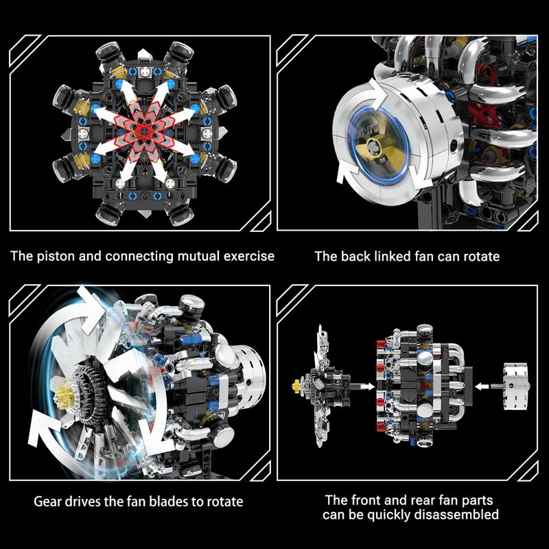 G8910 Aviation V8 Engine 558pc - Model Kit Engine V8 review and price