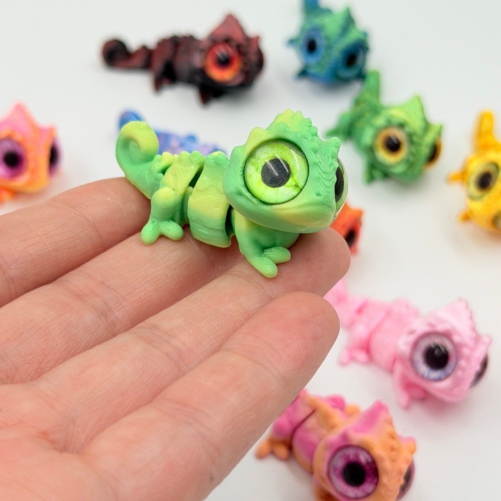 3D Printed Mini Chameleon Figu - Model Kit Lizard review and price