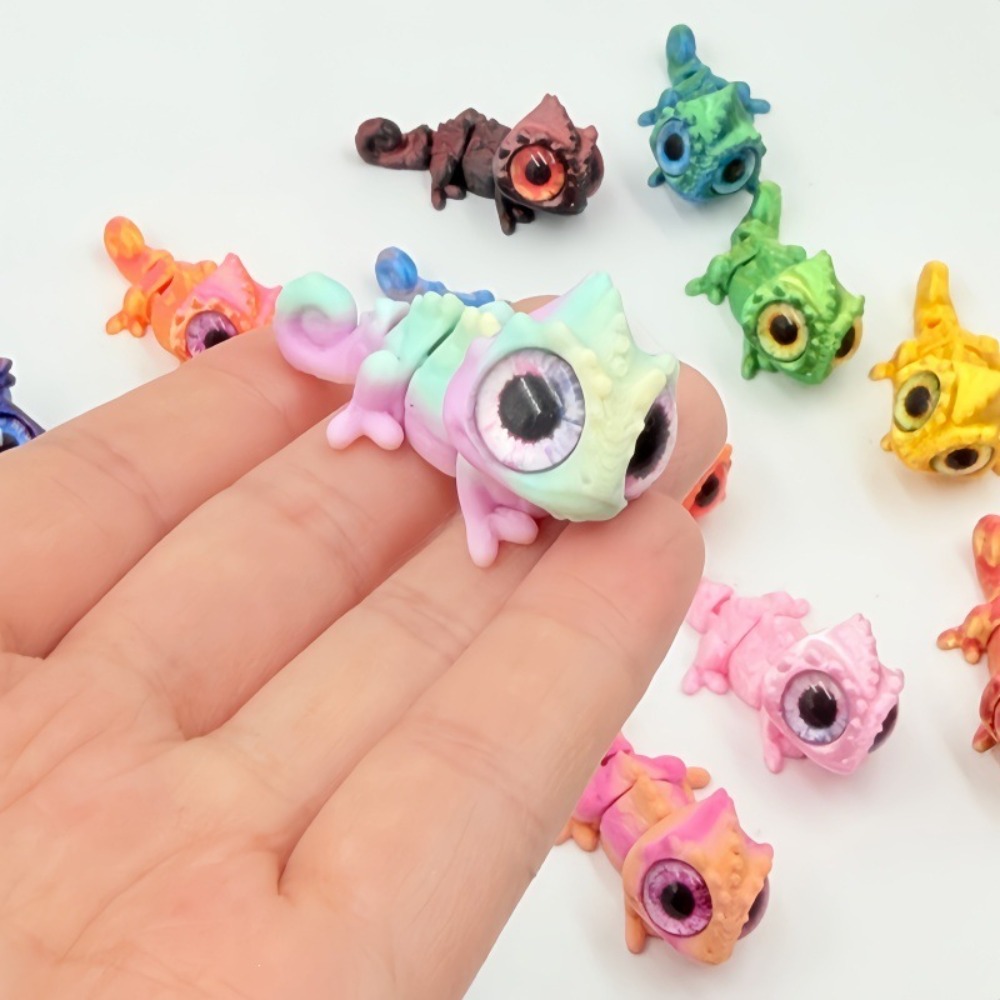 3D Printed Mini Chameleon Figu - Model Kit Lizard review and price