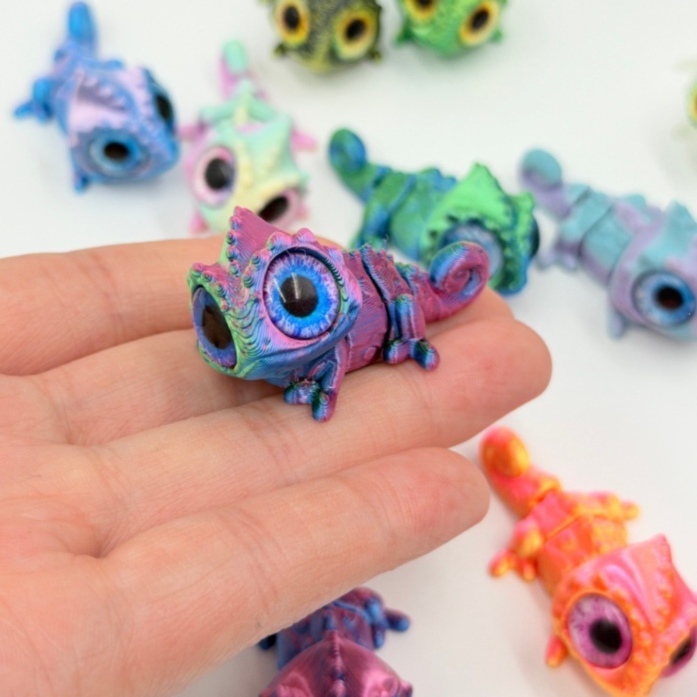 3D Printed Mini Chameleon Figu - Model Kit Lizard review and price