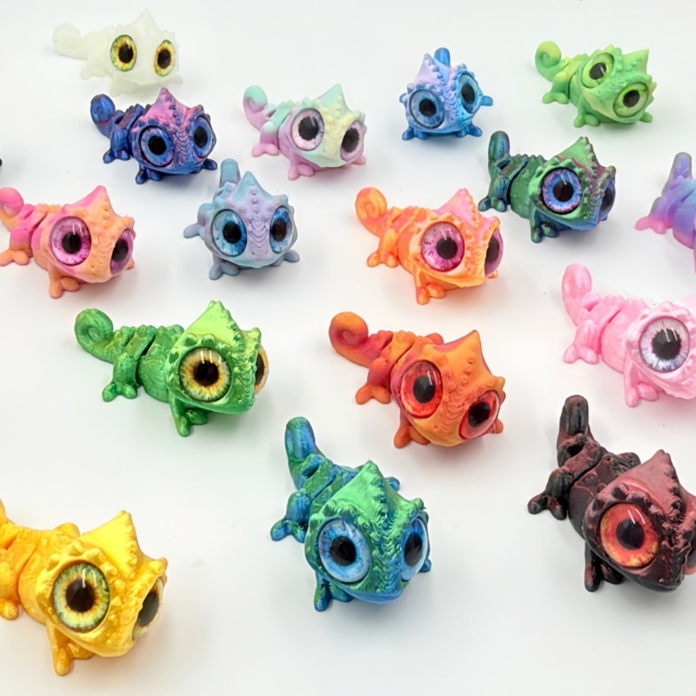 3D Printed Mini Chameleon Figu - Model Kit Lizard review and price