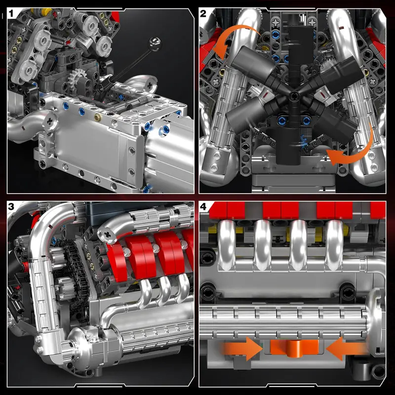 Mould King 10203 1169Pcs Super - Model Kit Engine V8 review and price