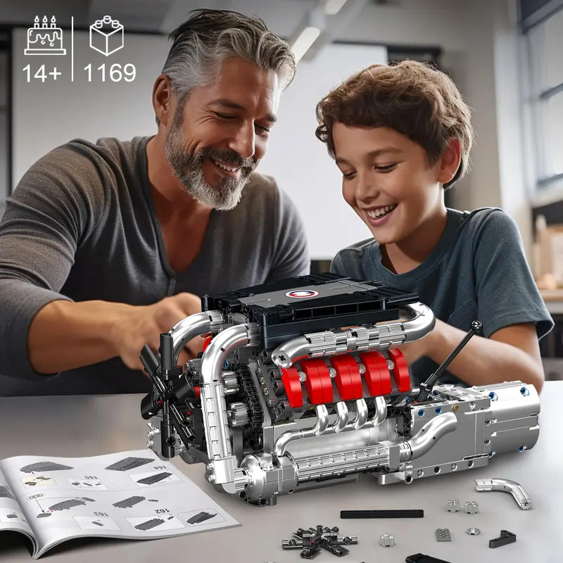 Mould King 10203 1169Pcs Super - Model Kit Engine V8 review and price