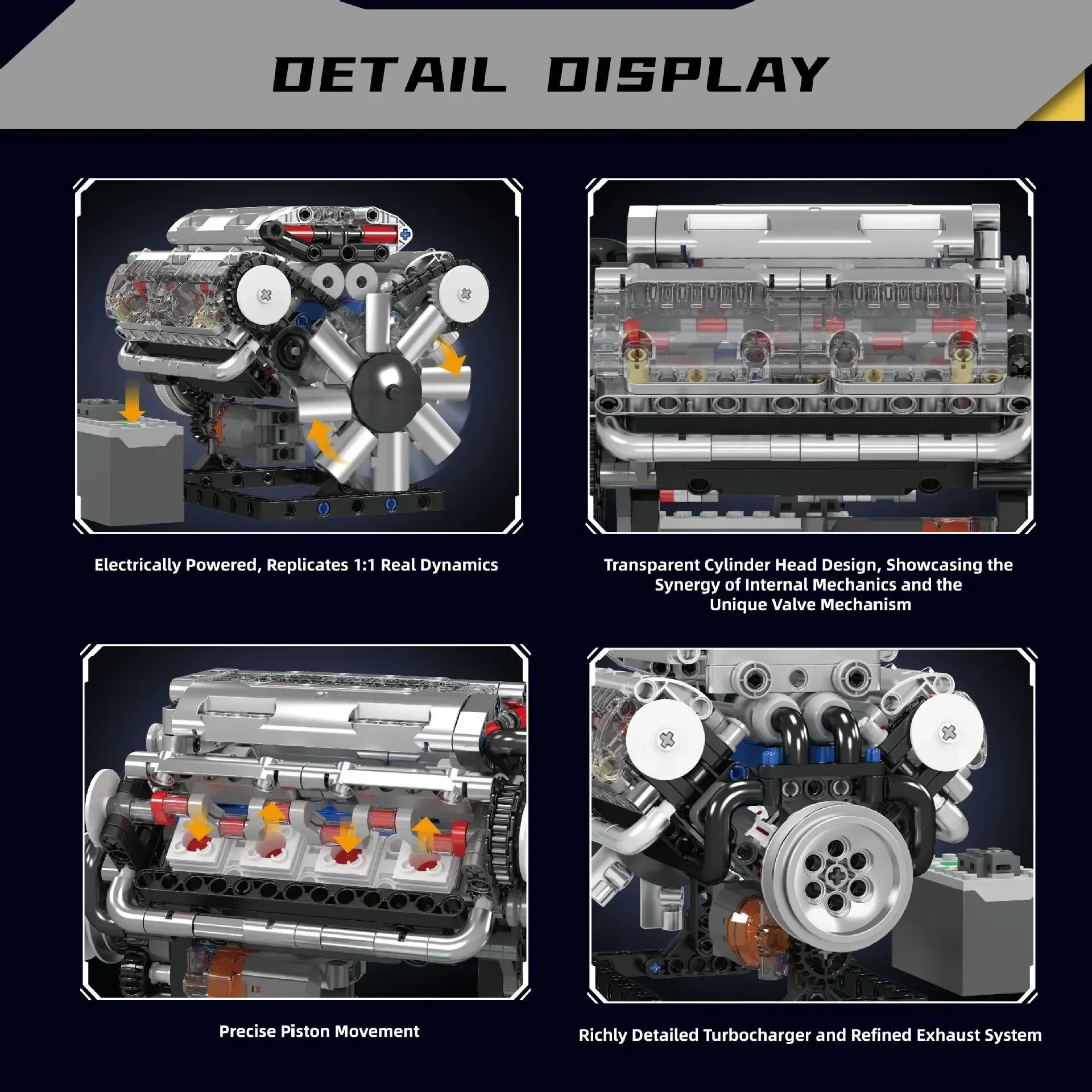 Mould King V8 Engine Building  - Model Kit Engine V8 review and price