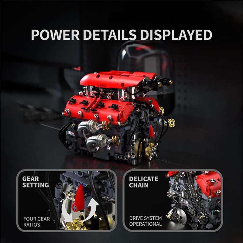 T5011 1370pcs Simulation V8 Tu - Model Kit Engine V8 review and price
