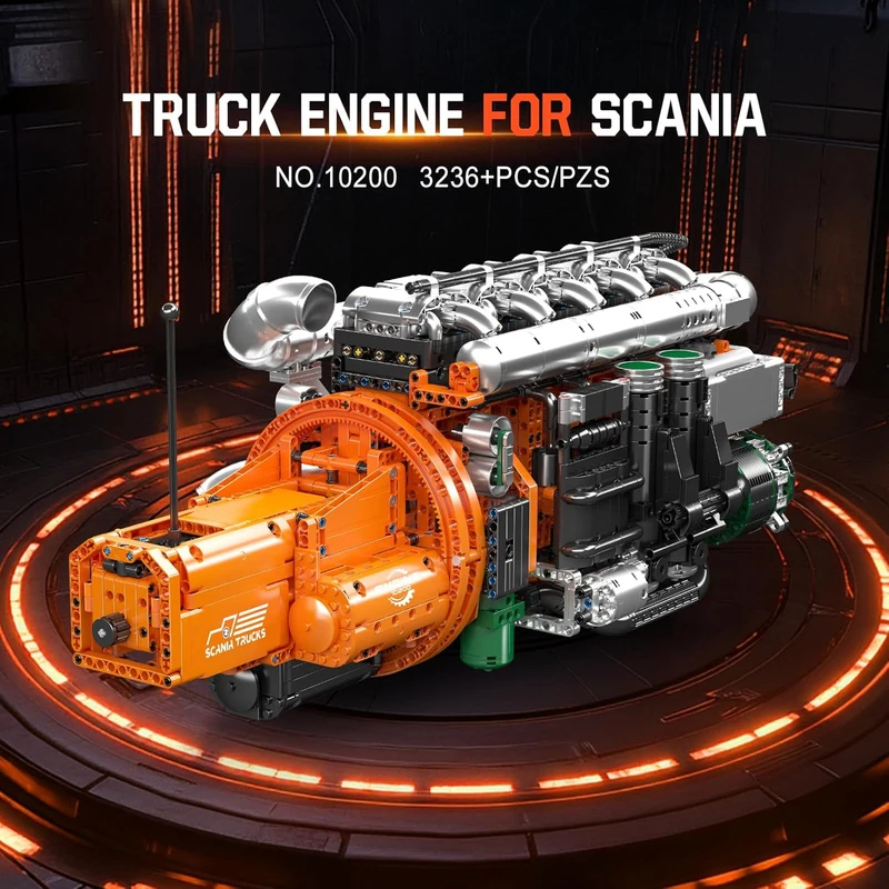 Mould King 10200 V8 Twin-Turbo - Model Kit Engine V8 review and price