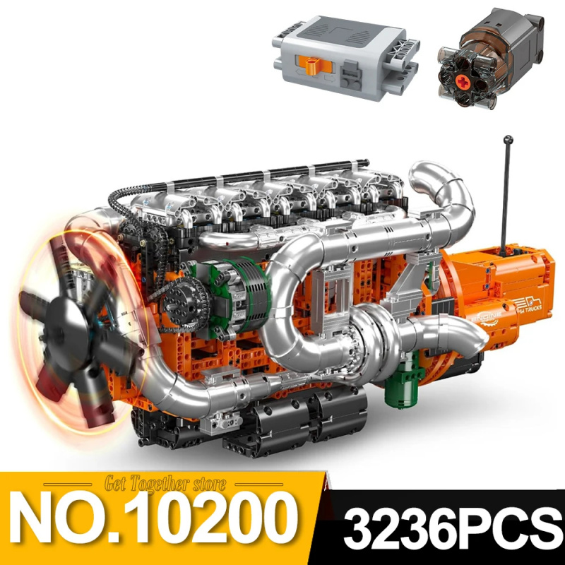 Mould King 10200 V8 Twin-Turbo - Model Kit Engine V8 review and price