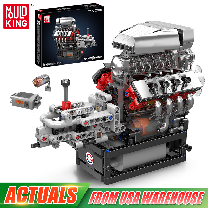 Mould King 10225 Technical Eng - Model Kit Engine V8 review and price