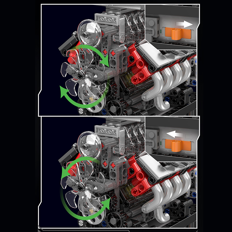 Mould King 10225 Technical Eng - Model Kit Engine V8 review and price