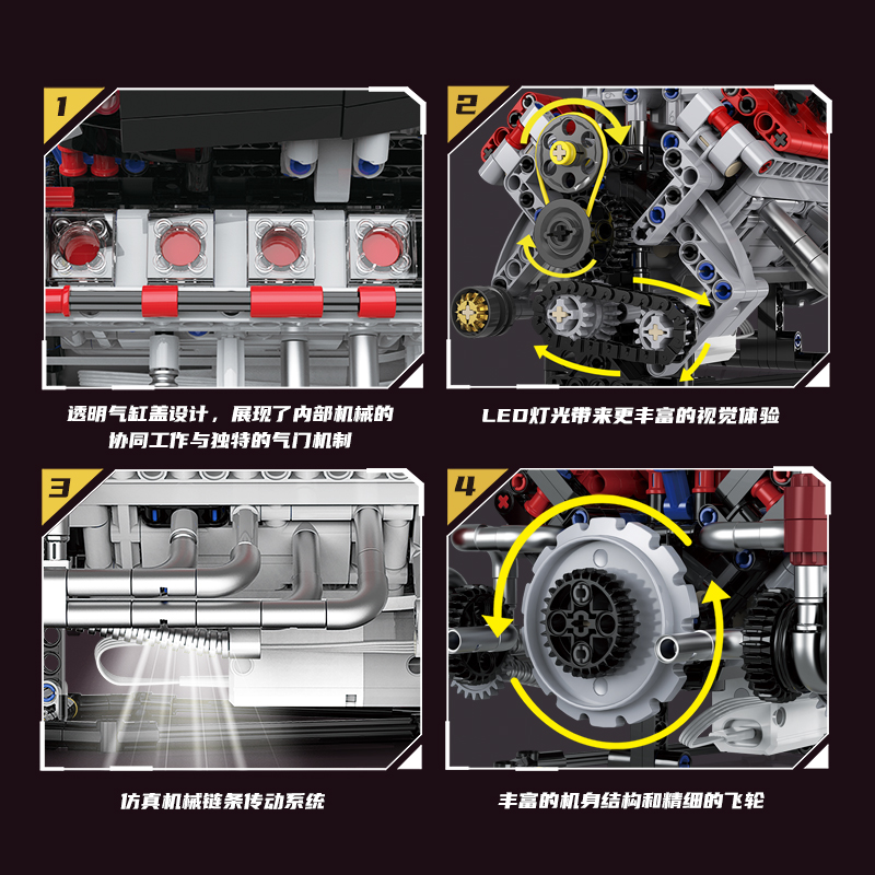 K96207 F40LM Model 700pcs Buil - Model Kit Engine V8 review and price